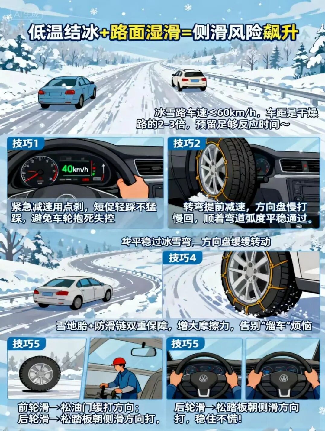 冬季行車安全注意事項_出行提示_冰雪路面駕駛技巧