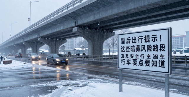 雪后行車暗冰風險_積水遮險路面安全_出行提示